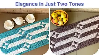 Strips and Half Squares Plaited into a Table Runner. Quilted Table Runner Tutorial