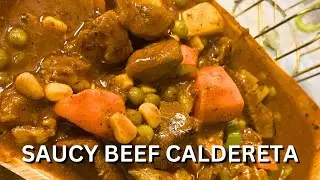 SAUCY BEEF CALDERETA RECIPE | Homemade Beef Caldereta | Filipino style Beef Kaldereta Recipe