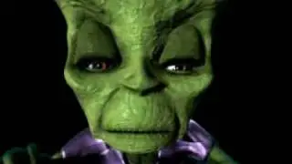 Dan Dare: 2002 CG cartoon TV series - comical screen test of the Mekon speaking