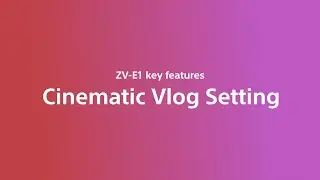 Key Feature: Cinematic Vlog Setting | Sony ZV-E1