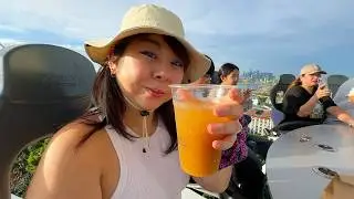 Eating on a Sky Ride in Singapore