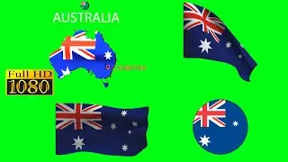 Chroma key_Australia Countri Map & Flag Collection