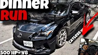 Grabbing Dinner In My SUPER LOUD FBO & Tune Lexus RCF | POV Drive