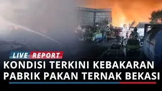 BREAKING NEWS: Kondisi Terkini Kebakaran Pabrik Pakan Ternak Bekasi, Petugas Lakukan Pendinginan