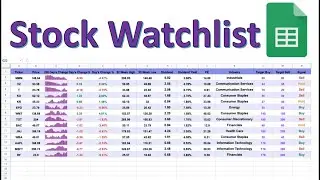 Build Your Own Stock Watchlist With Buy/Sell Signals! (Stock Watchlist in Google Sheets!)