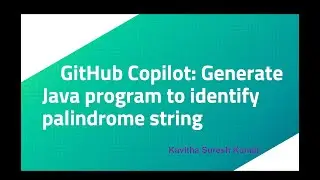 GitHub Copilot: Generate Java program to identify palindrome string