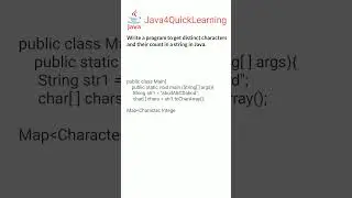 Program to get distinct characters and their count in a string in Java 