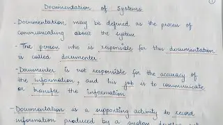 Documentation of Information System in System Analysis and Design