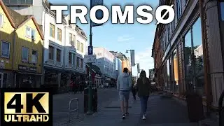 Walking in Tromsø Norway - Evening Walk in the City Center