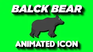 Animated Black Bear Icon Green Screen Video - Free to Use