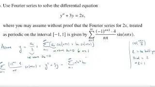 Using Fourier Series to Find a Particular Solution to an ODE