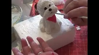 How to make a Birthday Cake Fondant Dog Topper Part 1 of 3