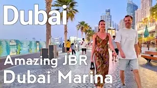 Dubai [4K] Amazing Night JBR, Dubai Marina Walking Tour 🇦🇪