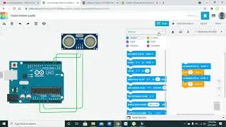 simulation of Ultrasonic sensor with arduino in tinkercad