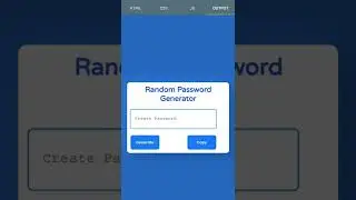 Random Password Generator using HTML | Css