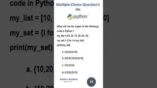 Multiple Choice Questions on Python ( python for beginners Short - 07)