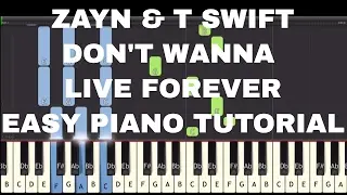 Zayn & Taylor Swift - I Don't Wanna Live Forever (FREE Sheet music pdf and MIDI)