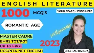 Day 12-1000 MCQs of ENGLISH LITERATURE#mastercadreenglish#emrsvacancy2023#dsssbpgt#romanticage