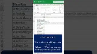 TEXTBEFORE function in excel | Latest excel formula | Excel with Prajakta