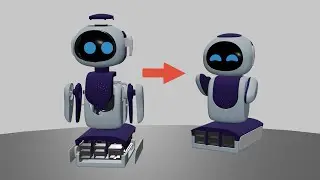 Assembling a cute robot on Blender