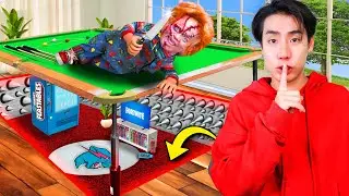 We Built 5 Secret Rooms w/Traps Chucky Cant Find!