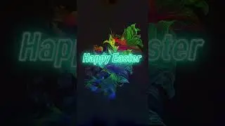 Neon happy Easter green screen 2022