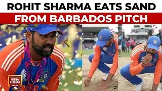 Viral Video: Rohit Sharma Eats Sand From Barbados Pitch After Clinching T20 World Cup | IND vs SA