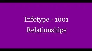 SAP HR Infotypes: Relationships-Description-Department/Staff-Vacancy|OM Infotype Maintenance-G Orbit