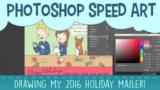 Drawing My Holiday Card Using Photoshop CC | Christmas Digital Speed Drawing Process