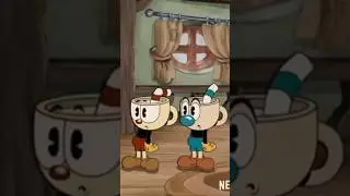 Cuphead and mugman fighting 