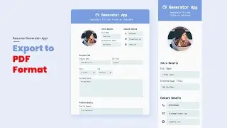 Simple CV Generator App | HTML CSS & JavaScript (PDF Download)