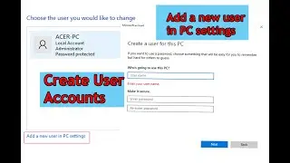 How to Create a New User Account On windows 10 | 11/ How to Add a New User Account on window 10/11