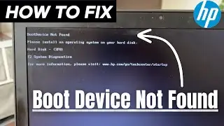 How to Fix Boot Device Not Found Hard Disk 3F0 Error
