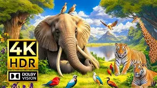 THE KINGDOM OF WILD ANIMALS 4K HDR | with Engaging Cinematic Sound (Colorful Animal Life)