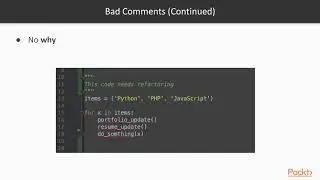 Python Clean Coding : Comments VS Code | packtpub.com