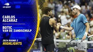 Carlos Alcaraz vs. Botic van de Zandschulp Highlights | 2024 US Open Round 2