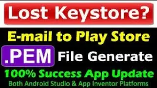 how to solve lost keystore problem in android studio | generate pem file in android studio