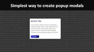 Create  Popup Modals the simplest way. How to create Popup Modals - HTML Dialog Element.