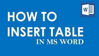 How to insert table, Draw table, Edit table in MS Word  l  MS Tutorial