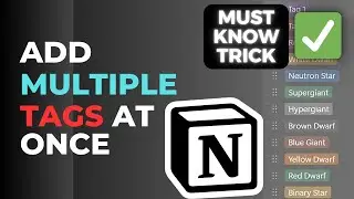 Notion Database Trick - Create Multiple Tags At Once