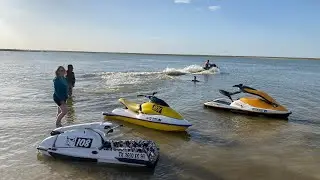 Texas Jetski Lake Day! Kawasaki 550 Standup SeaDoo 3D HX XP PWC Jet Ski Skies