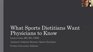 What Sports Dieticians Want Physicians to Know | Fellow Online Lecture Series