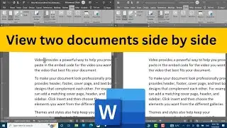 How to see two documents side by side in microsoft word|View 2 documents at once|see 2 doc at once