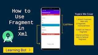 How to Use Fragment in XML with ListView|Android Studio|