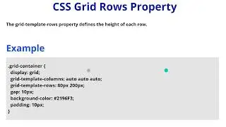 CSS Grid Row Property | CSS Grid: Spanning Multiple Rows and Columns in Grid | #css #grid #111