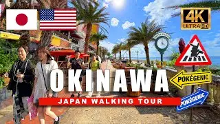 4K Okinawa Island, Japan, American Village Walking Tour - Japan Walkthrough | 4K HDR 60fps