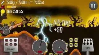 Hill Climb Racing \ Haunted \ 9272 meters on Dragster