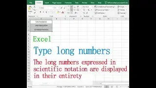 Long numbers in Excel (type and long numbers in scientific notation are displayed in their entirety)