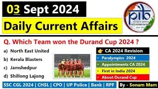 3rd September 2024 | Current Affairs today | current affairs today 2024 | Daily Current Affair 2024