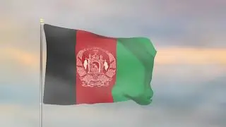 Afghanistan Flag Cloudy Versian - بیرق افغانستان بین ابرها